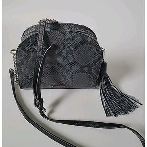 Rebecca Minkoff Small Sunday Half Moon Crossbody Bag Snake Embossed Leather